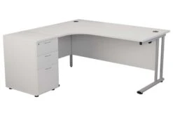 Kestral White Corner Desk And Pedestal -Office Furniture Store kestral white 1