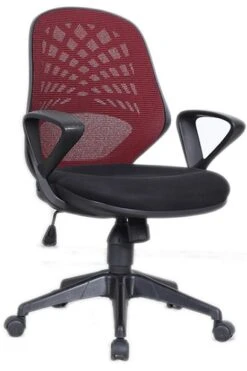 Spiral Mesh Back Office Chair -Office Furniture Store maine red 1