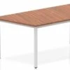 Nova Walnut Trapezium Table 1600 Box Frame Leg Silver -Office Furniture Store nova walnut trapezium table 1600 box frame leg silver