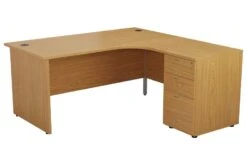 Kestral Corner Panel Desk And Pedestal -Office Furniture Store opr1612cwsrpplustesdhp3ok front 45