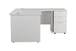 Kestral White Panel Desk And Pedestal -Office Furniture Store opr1612cwsrpplustesdhp3wh side