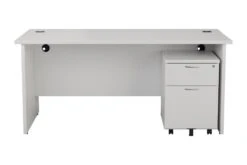Kestral White Panel Promo Desk And Pedestal -Office Furniture Store opr1680pplustesmp2wh front