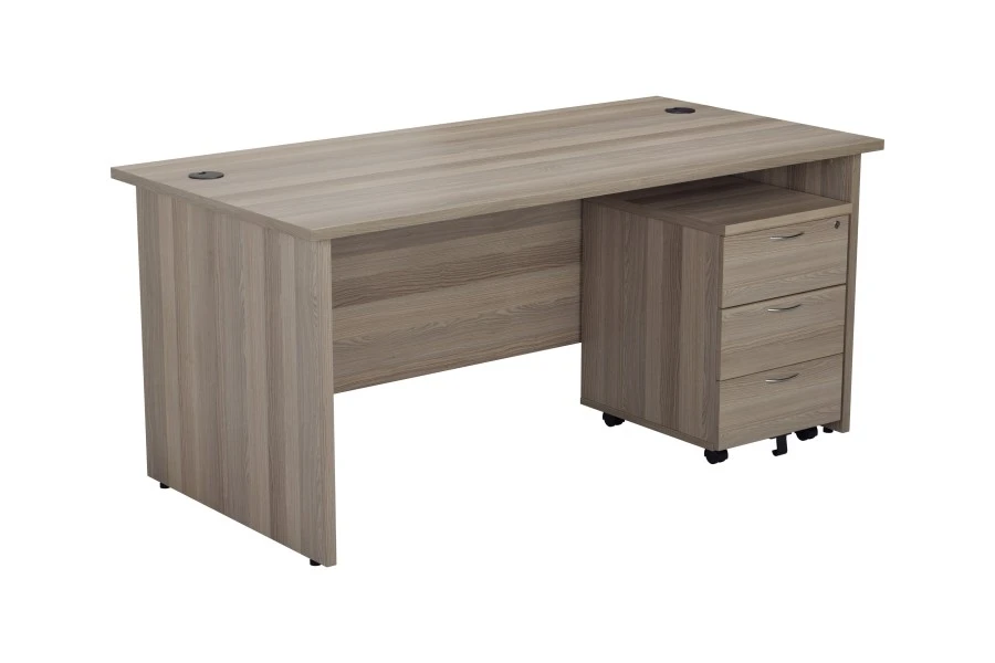 Kestral Grey Oak Panel Promo Desk And Pedestal 4 Kestral Grey Oak Panel Promo Desk And Pedestal - Image 2