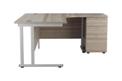 Kestral Grey Oak Corner Desk And Pedestal -Office Furniture Store ost1612cwsrclplustesudp3go side
