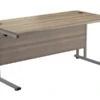 Kestral Grey Oak Rectangular Cantilever Desk -Office Furniture Store ost1680recclgo front 45