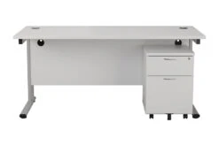Kestral White Promo Desk And Pedestal -Office Furniture Store ost1680recclplustesmp2wh front