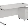 Kestral White Promo Desk And Pedestal -Office Furniture Store ost1680recclplustesmp2wh front 45