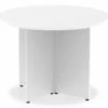 Polar White 1200mm Round Meeting Table Panel Leg
