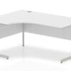 Polar White Cantilever Corner Desk -Office Furniture Store polar white canterlever crescent desk left hand