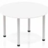 Polar White Circle Table 1200 Post Leg 2 Polar White Circle Table 1200 Post Leg -Office Furniture Store polar white circle table 1200 post leg