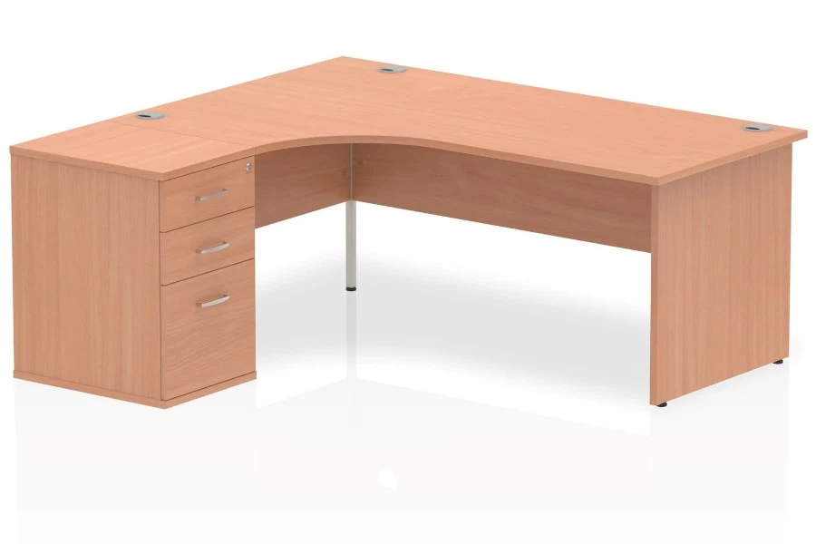 Price Point Beech Corner Panel Desk And Pedestal 4 Price Point Beech Corner Panel Desk And Pedestal - Image 2