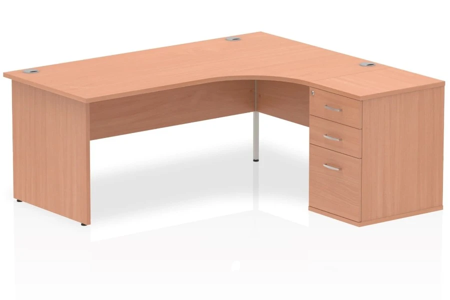 Price Point Beech Corner Panel Desk And Pedestal 5 Price Point Beech Corner Panel Desk And Pedestal - Image 3