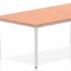 Price Point Beech Trapezium Table 1600 Box Frame Leg Silver