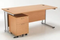 Kestral Promo Desk And Pedestal -Office Furniture Store rectangular desk oak bundle 2