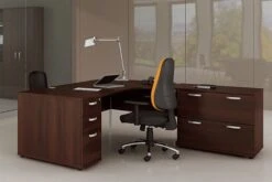 Nova Walnut Panel End Corner Desk -Office Furniture Store roomshot 12 walnut 1