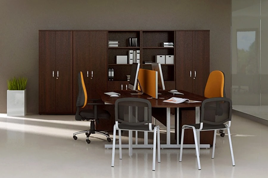 Nova Walnut 2400 Boardroom Table-Panel Leg 6 Nova Walnut 2400 Boardroom Table-Panel Leg - Image 4