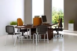 Nova Walnut 1200mm Round Meeting Table -Office Furniture Store roomshot 14 walnut