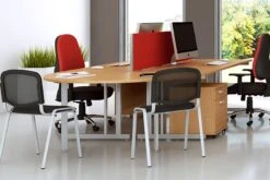 Price Point Desk High Beech Office Cupboard -Office Furniture Store roomshot 2 beech 1