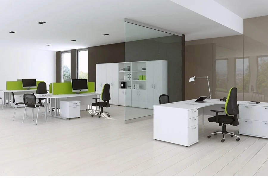 Polar White Rectangular Cantilever Desk 5 Polar White Rectangular Cantilever Desk - Image 3