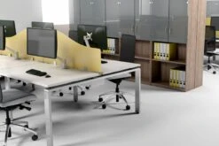 Aura Beam 6 Person Wave Bench Desk -Office Furniture Store roomshot 6 4