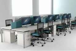 Aura Beam 2 Person Wave Bench Desk -Office Furniture Store roomshot 8 6