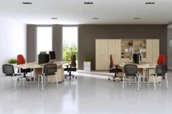 Solar Maple Semi Circular Folding Table -Office Furniture Store roomshot 8 maple 6