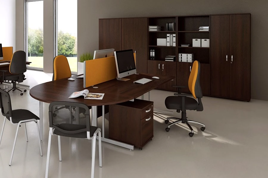 Nova Walnut 1800 Boardroom Table Panel Leg 5 Nova Walnut 1800 Boardroom Table Panel Leg - Image 3