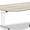 Gladstone Grey Oak Semi Circular Folding Table - 1600mm Wide