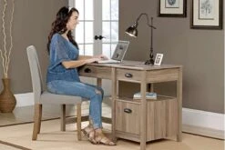 Riser Height Adjustable Desk -Office Furniture Store sit stand desk salt oak 2