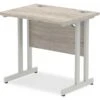 Gladstone Grey Oak Small Cantilever Desk -Office Furniture Store small cantilever rectangular desk