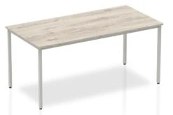 Gladstone Grey Oak Straight Table Box Frame Leg -Office Furniture Store straight table box frame leg silver 1003261
