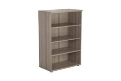 Kestral Grey Oak Bookcase -Office Furniture Store tes1245go front 45