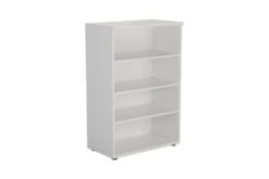 Kestral White Bookcase -Office Furniture Store tes1245wh front 45