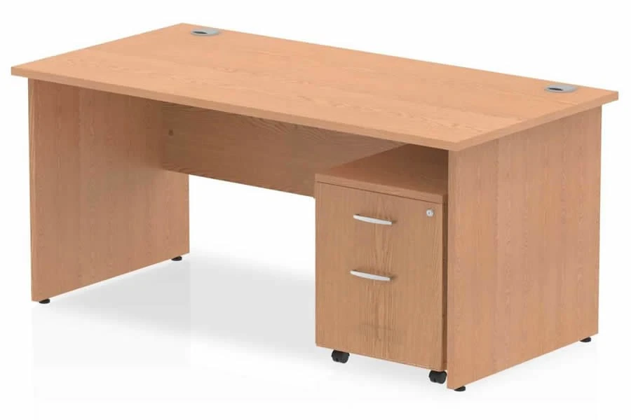Norton Oak Panel Desk And Pedestal 3 Norton Oak Panel Desk And Pedestal