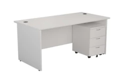 Kestral White Panel Promo Desk And Pedestal -Office Furniture Store untitled 3fw