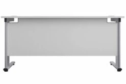 Kestral White Rectangular Cantilever Desk -Office Furniture Store white top silver frame 2